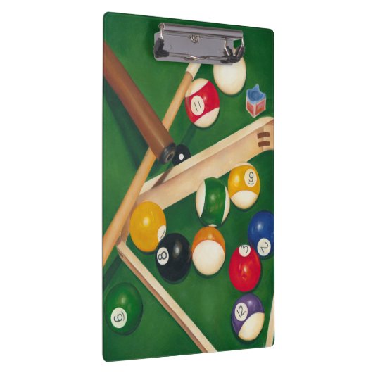 Lifelike Billiards Table met Balls en Chalk Klembord (Rechts)