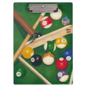 Lifelike Billiards Table met Balls en Chalk Klembord (Voorkant)