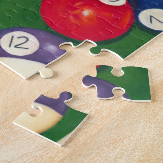 Lifelike Billiards Table met Balls en Chalk Legpuzzel (Zijkant)