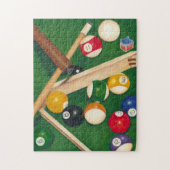 Lifelike Billiards Table met Balls en Chalk Legpuzzel (Verticaal)