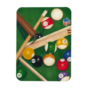 Lifelike Billiards Table met Balls en Chalk Magneet
