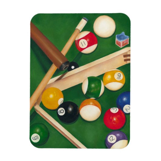 Lifelike Billiards Table met Balls en Chalk Magneet (Verticaal)