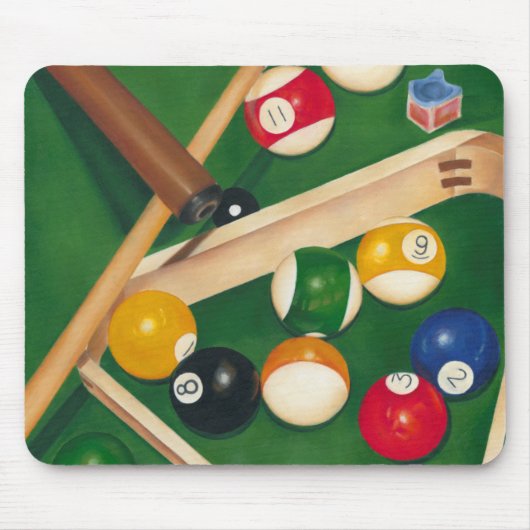 Lifelike Billiards Table met Balls en Chalk Muismat (Voorkant)