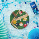 Lifelike Billiards Table met Balls en Chalk Papieren Bordje (Feest)