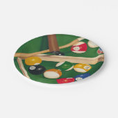 Lifelike Billiards Table met Balls en Chalk Papieren Bordje (Gekanteld)