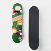 Lifelike Billiards Table met Balls en Chalk Persoonlijk Skateboard (Voorkant)