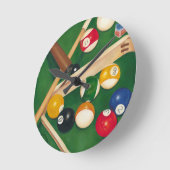 Lifelike Billiards Table met Balls en Chalk Ronde Klok (Hoek)