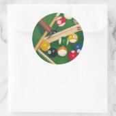 Lifelike Billiards Table met Balls en Chalk Ronde Sticker (Tas)