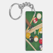 Lifelike Billiards Table met Balls en Chalk Sleutelhanger (Voorkant Links)