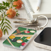 Lifelike Billiards Table met Balls en Chalk Sleutelhanger (Voorkant Rechts)