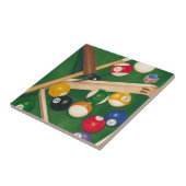 Lifelike Billiards Table met Balls en Chalk Tegeltje (Zijkant)