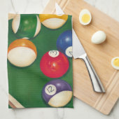 Lifelike Billiards Table met Balls en Chalk Theedoek (Quarter Fold)