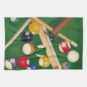 Lifelike Billiards Table met Balls en Chalk Theedoek (Horizontaal)