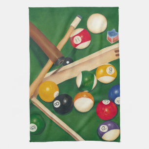 Lifelike Billiards Table met Balls en Chalk Theedoek