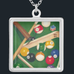 Lifelike Billiards Table met Balls en Chalk Zilver Vergulden Ketting<br><div class="desc">Rack ze met dit spectaculaire schilderij van een billiardtafel van Jennifer Goldberger. De ballen zien er nieuw uit, het vilt ziet er immaculair uit en de krijt is al aangebracht op de richtsnoerstokken. Hang dit in je huis, of geef het aan een vriend of geliefde die van een spel van...</div>