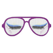 Lifelike gesloten ogen Eyelashes Blue Eye Shadow Aviator Zonnebril (Voorkant)