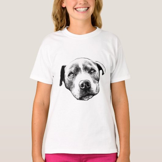 Lifelike Pit Bull Portret T-shirt (Voorkant)