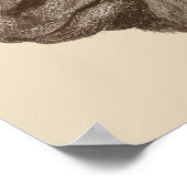 lifelike potloodtekening schattige ezel poster (Hoek)