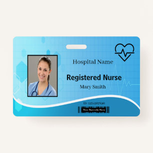 Lifeline Blue Medical hartslag Foto ID Badge