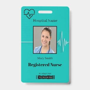 Lifeline Cardio Heartbeat Medical Foto ID Badge