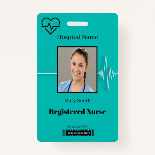 Lifeline Cardio Heartbeat Medical Foto ID Badge (Voorkant)