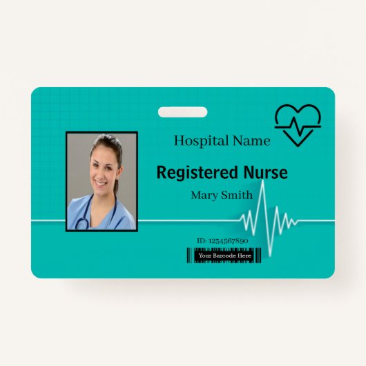 Lifeline hartslag Medische foto-id Badge (Voorkant)