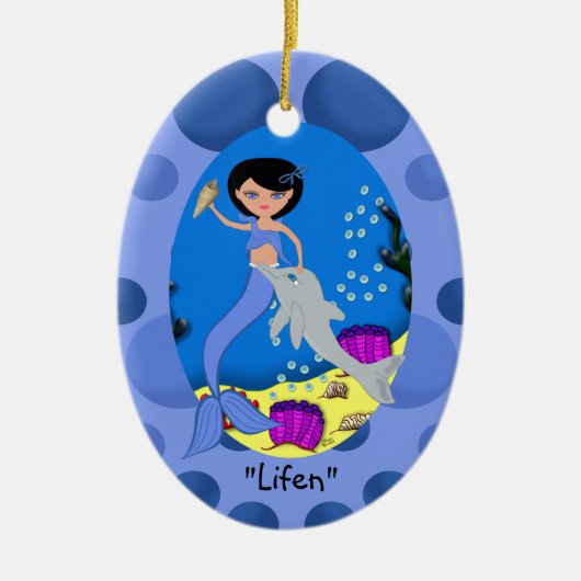 Lifen Blue Mermaid Ornament (Voorkant)