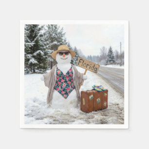 Lifende Sneeuwvrouw met Florida Bord Servet