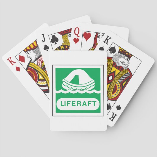 Liferaft Sign Playing Cards Pokerkaarten (Achterkant)
