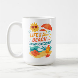 Life's a Beach beroemd gemaakt door Funny Summer S Koffiemok