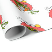 Life's a Beach Cartoon Frog met Paraplu Humoristis Cadeaupapier (Rol Hoek)