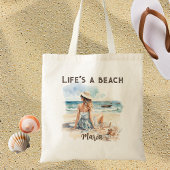 Life's a Beach Gepersonaliseerde Strand Tote Bag