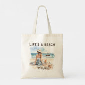 Life's a Beach Gepersonaliseerde Strand Tote Bag (Achterkant)