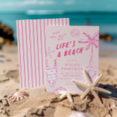Life's a Beach Girls Roze 30e zomerverjaardag Kaart
