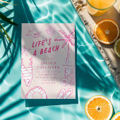 Life's a Beach Girls Roze 30e zomerverjaardag Kaart