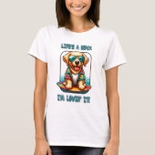Life's a Beach I'm Lovin' It Hond Surfen T-shirt (Voorkant)