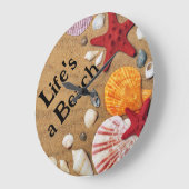 "Life's a Beach" wandklok  (Hoek)