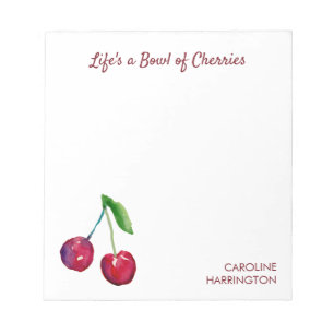 Life's a Bowl of Cherries Schattigee Girly Coquett Notitieblok