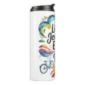 Life's a Journey Geniet van de Ride Inspirerend De Thermosbeker (Gedraaid links)