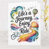 Life's a Journey Geniet van het Inspirerend Kaart (Gele Bloem)