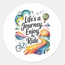 Life's a Journey Geniet van het Inspirerend Ronde Sticker