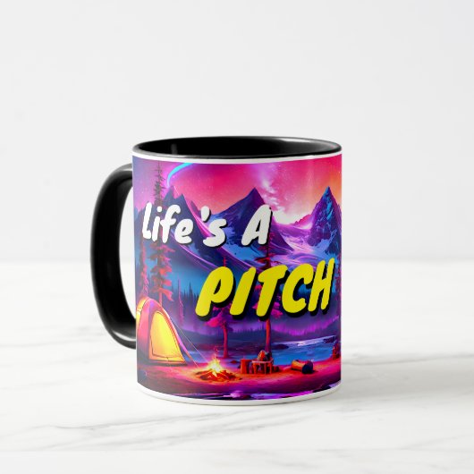Life's a Pitch - Geschenk Humoristische Camping Th Mok (Voorkant links)