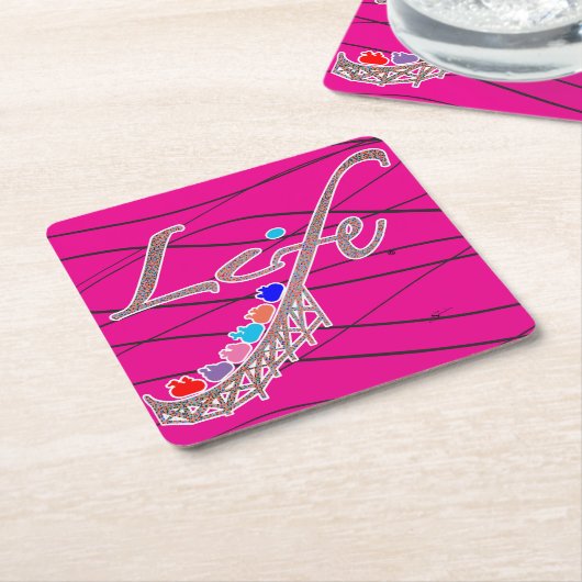 Life's a Roller Coaster-Coaster Kartonnen Onderzetters (Schuin)