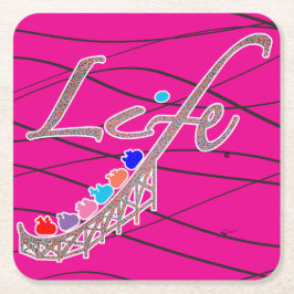 Life's a Roller Coaster-Coaster Kartonnen Onderzetters