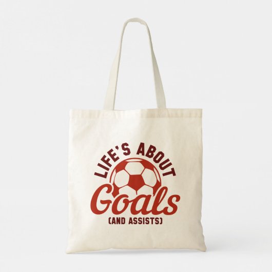 Life's About Goals And Assists Tote Bag (Achterkant)