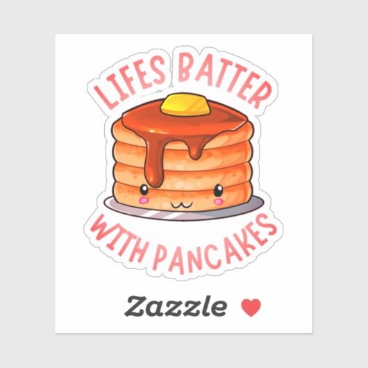 Lifes Batter met Pannenkoeken - Schattigee Pannenk Sticker (Vel)