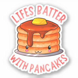 Lifes Batter met Pannenkoeken - Schattigee Pannenk Sticker