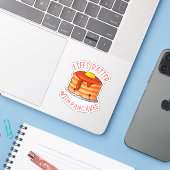 Lifes Batter met Pannenkoeken - Schattigee Pannenk Sticker (Laptop met iPhone)