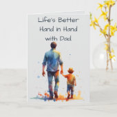 Life's Better Hand In Hand Met Papa Gelukkige Verj Kaart (Gele Bloem)