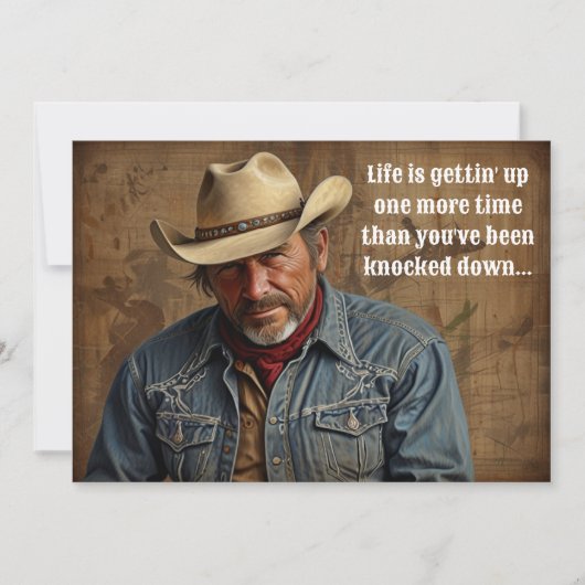 Life's Cowboy Quote Boer Rancher Country Western Feestdagenkaart (Voorkant)